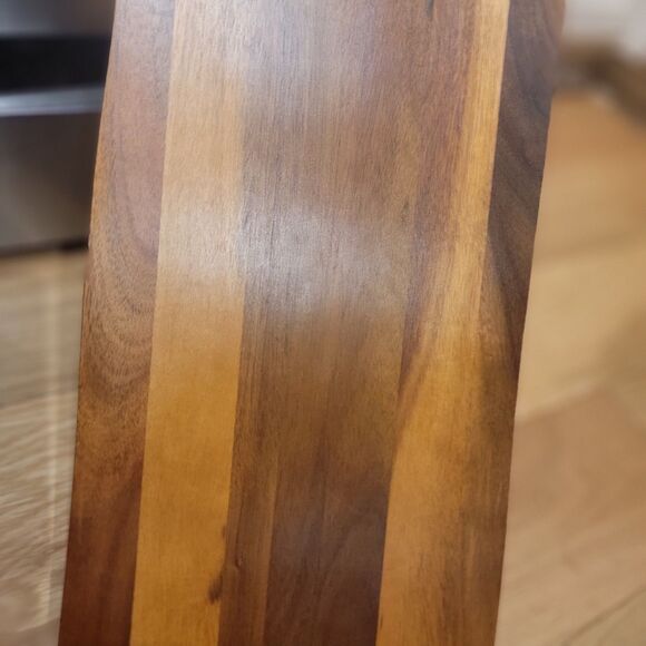 Elegant Acacia Paddle Serving Board Edge Grain Flat Bread Loaf Cutting Board NEW - Picture 8 of 16